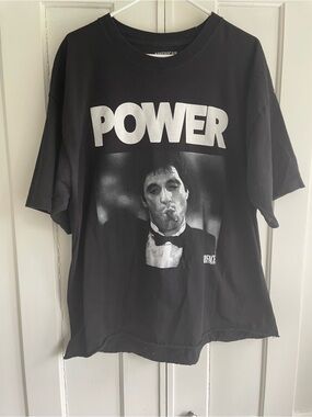 Scarface American Classics Tony Smoking Cigar POWER Men's T-Shirt Al Pacino 2XL